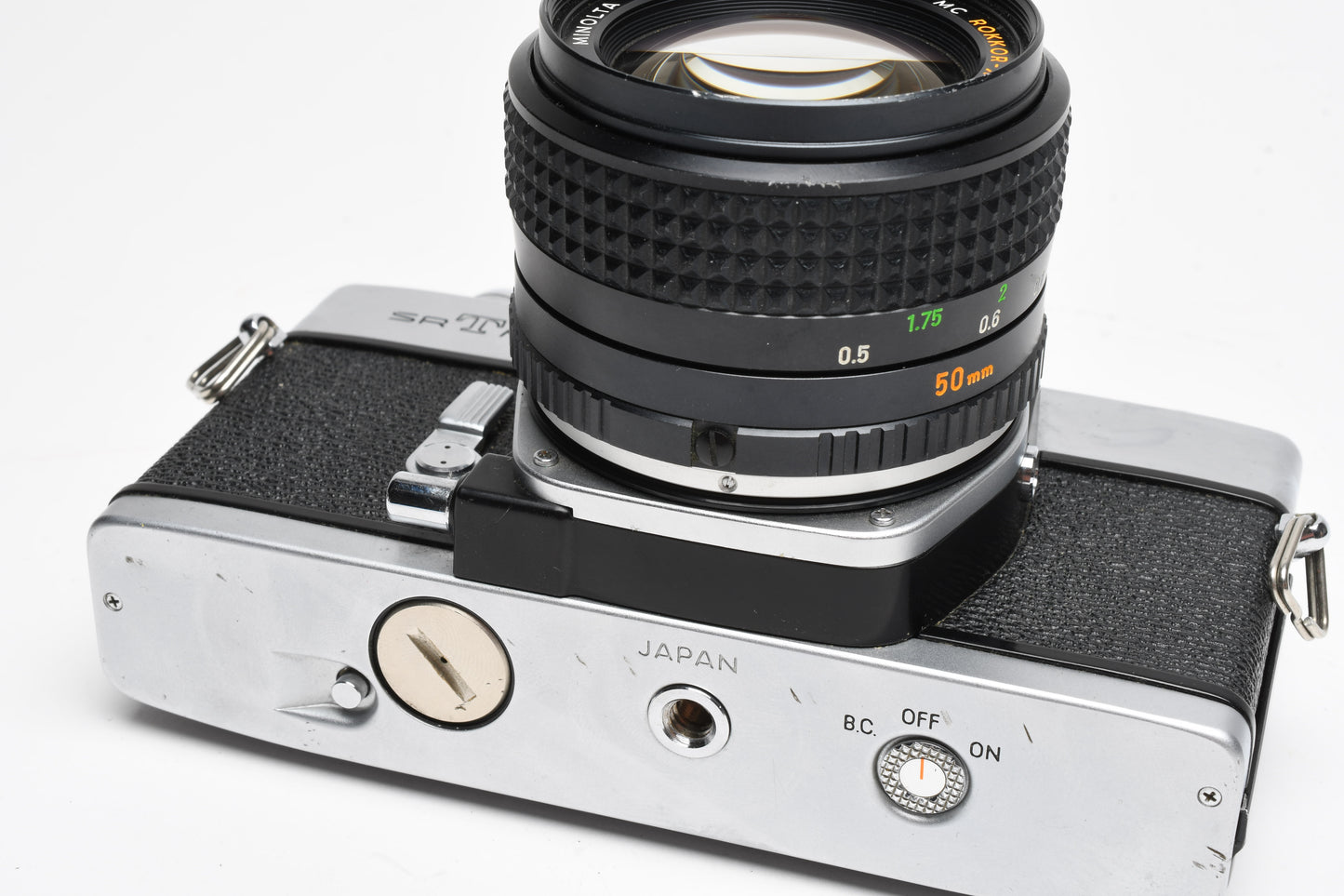 Minolta SRT MC-II SLR w/Rokkor-X 50mm f1.4 Lens, Strap, New Seals, Great!