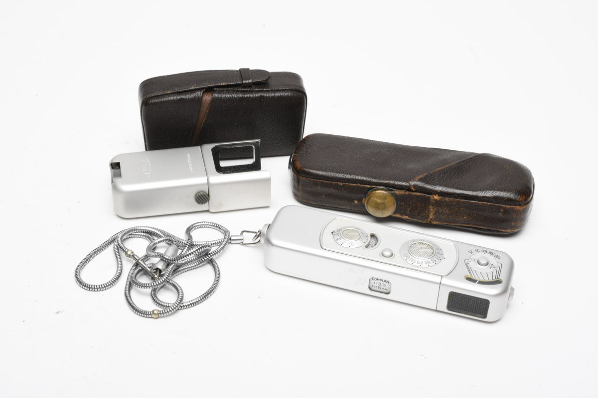 Minox B Spy camera w/case, chain strap, flash attachment, cases, Great!