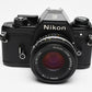 Nikon EM 35mm SLR w/Nikon Series E 50mm f1.8 Lens, Strap, Manual, 1A Filter, New Seals!