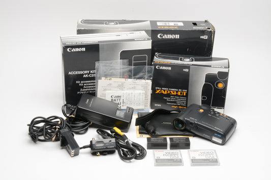 Canon RC-250 XapShot Still video camera bundle, AC, charger, RF, +2 discs!  Boxed