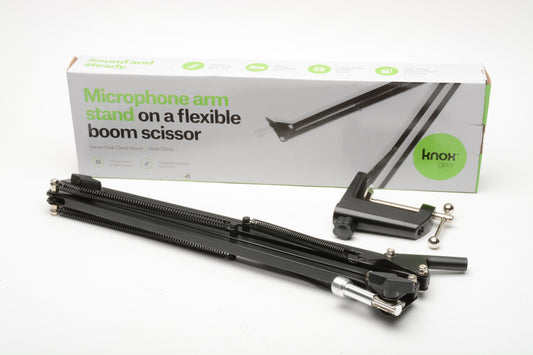 Knox Gear Microphone Stand on flexible boom scissor clamp mount NIB