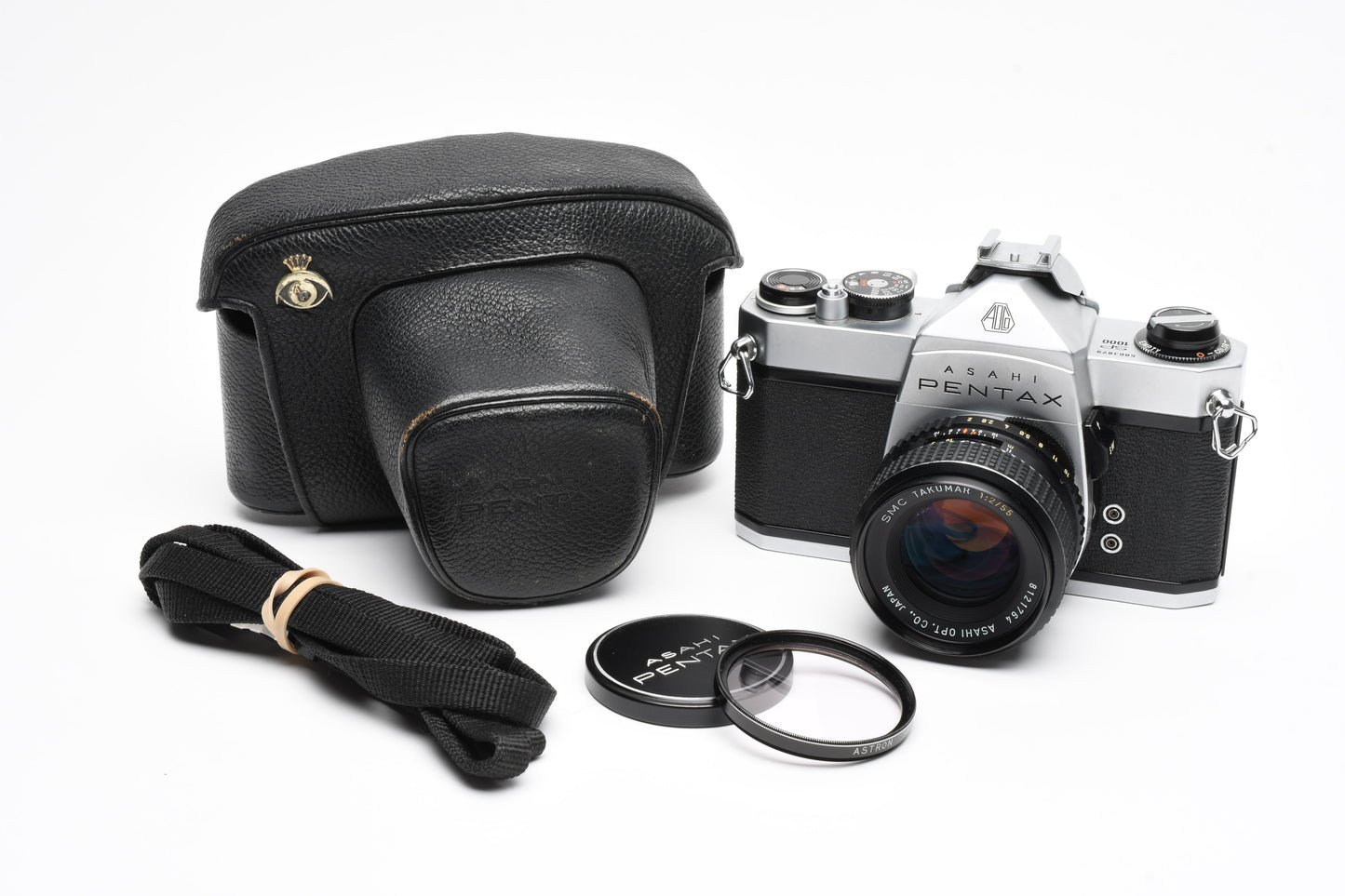 Pentax SP 1000 35mm SLR w/55mm f2 SMC Takumar Lens, Case, Strap, New Seals!