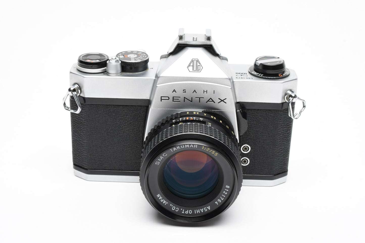 Pentax SP 1000 35mm SLR w/55mm f2 SMC Takumar Lens, Case, Strap, New Seals!