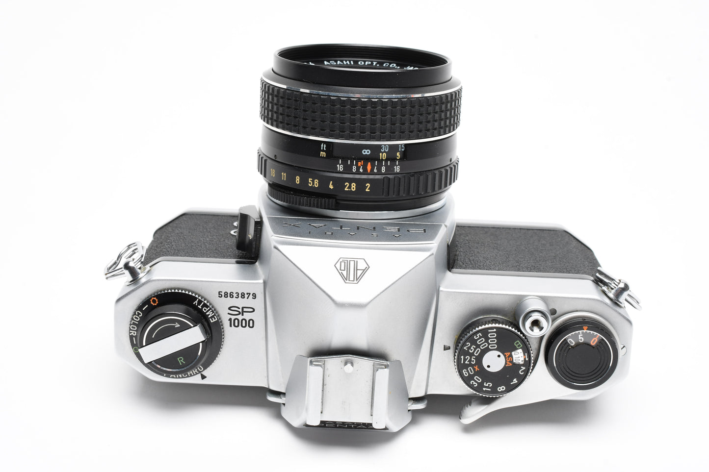 Pentax SP 1000 35mm SLR w/55mm f2 SMC Takumar Lens, Case, Strap, New Seals!