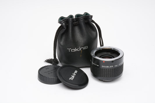 Tokina 2X converter for Contax Yashica mount, caps + pouch, clean