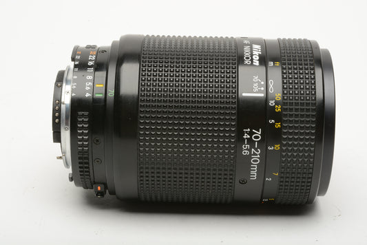 Nikon AF 70-210mm F4-5.6 zoom, caps + circular polarizing filter, nice