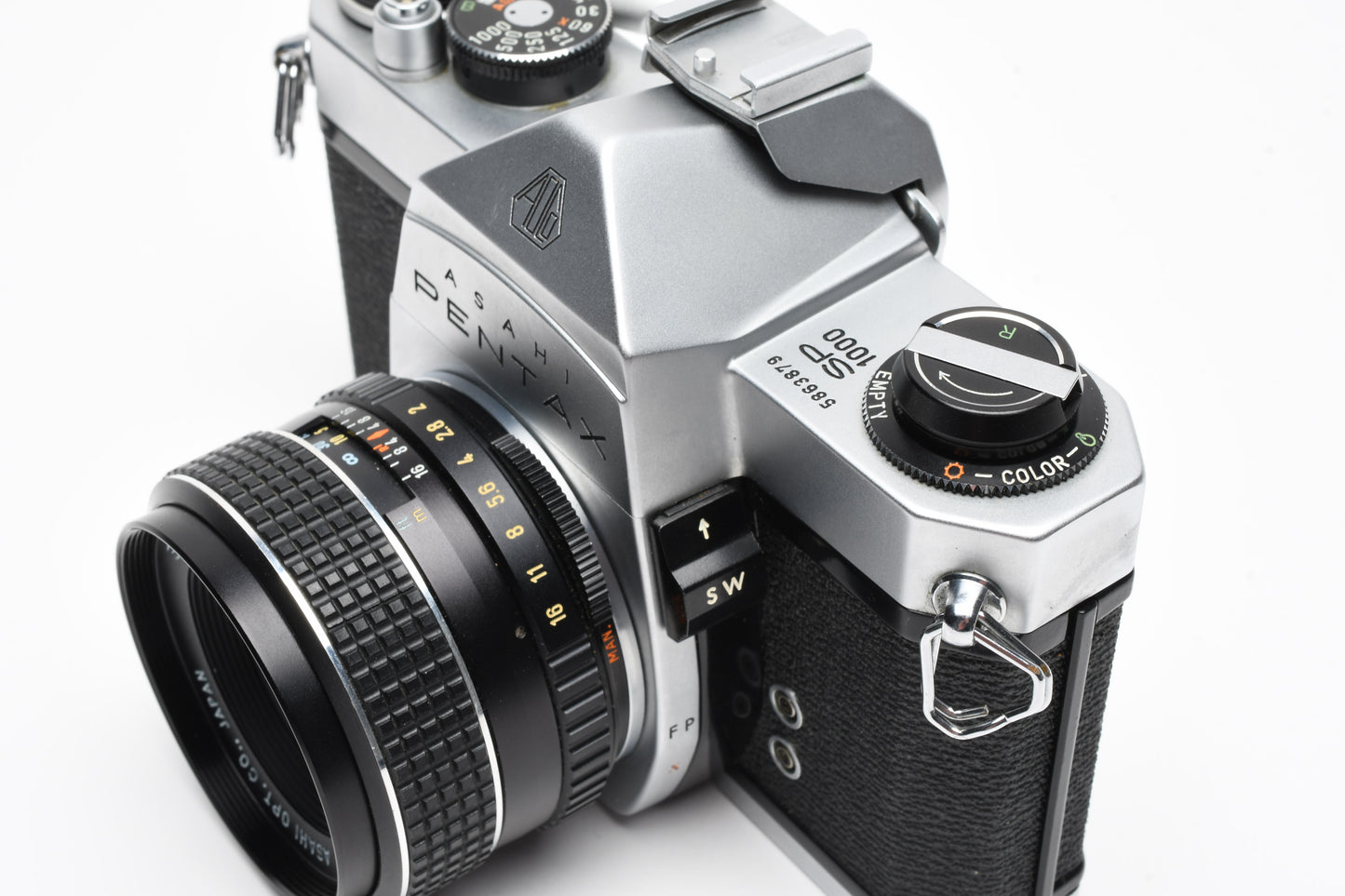 Pentax SP 1000 35mm SLR w/55mm f2 SMC Takumar Lens, Case, Strap, New Seals!