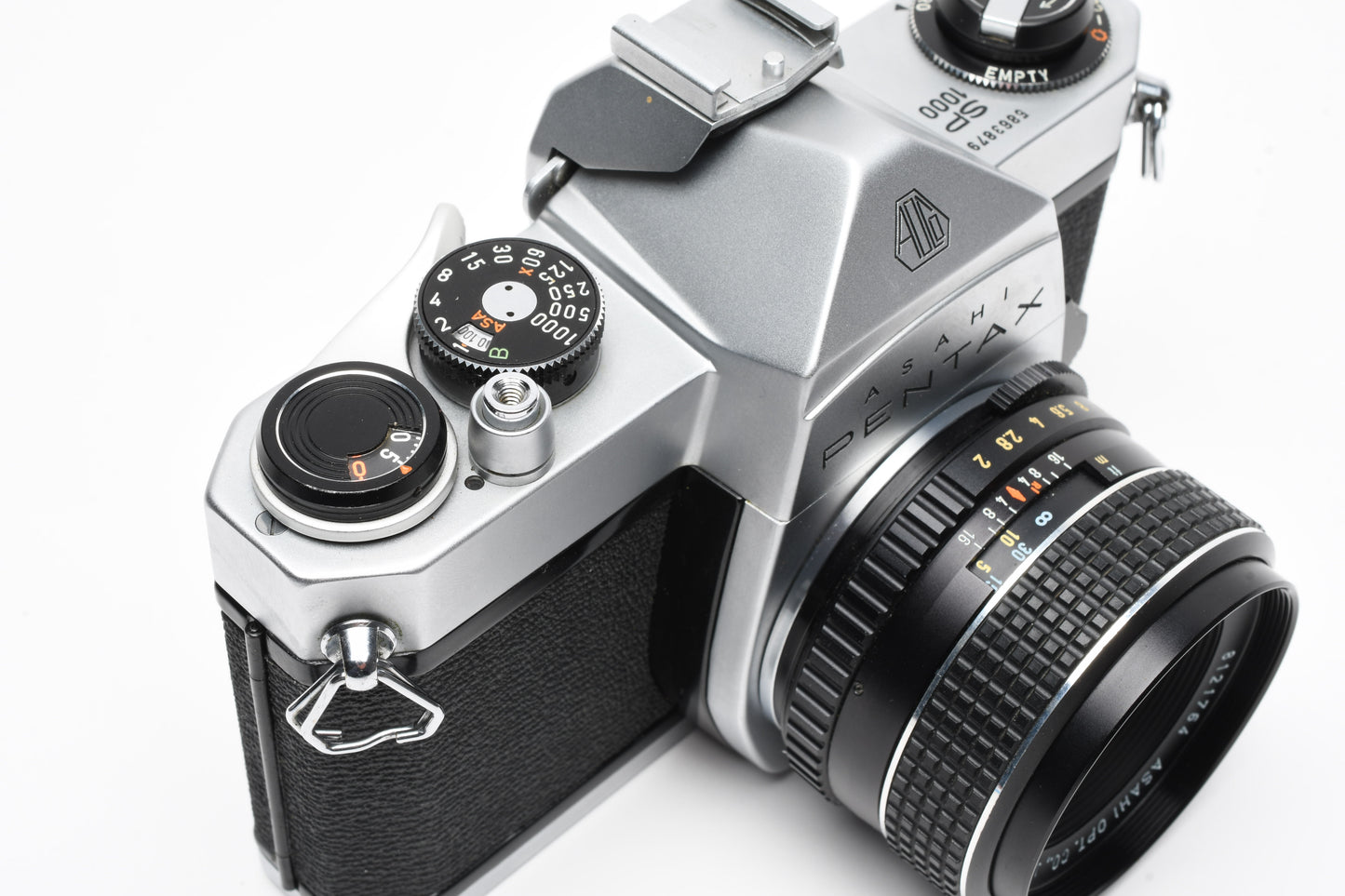 Pentax SP 1000 35mm SLR w/55mm f2 SMC Takumar Lens, Case, Strap, New Seals!