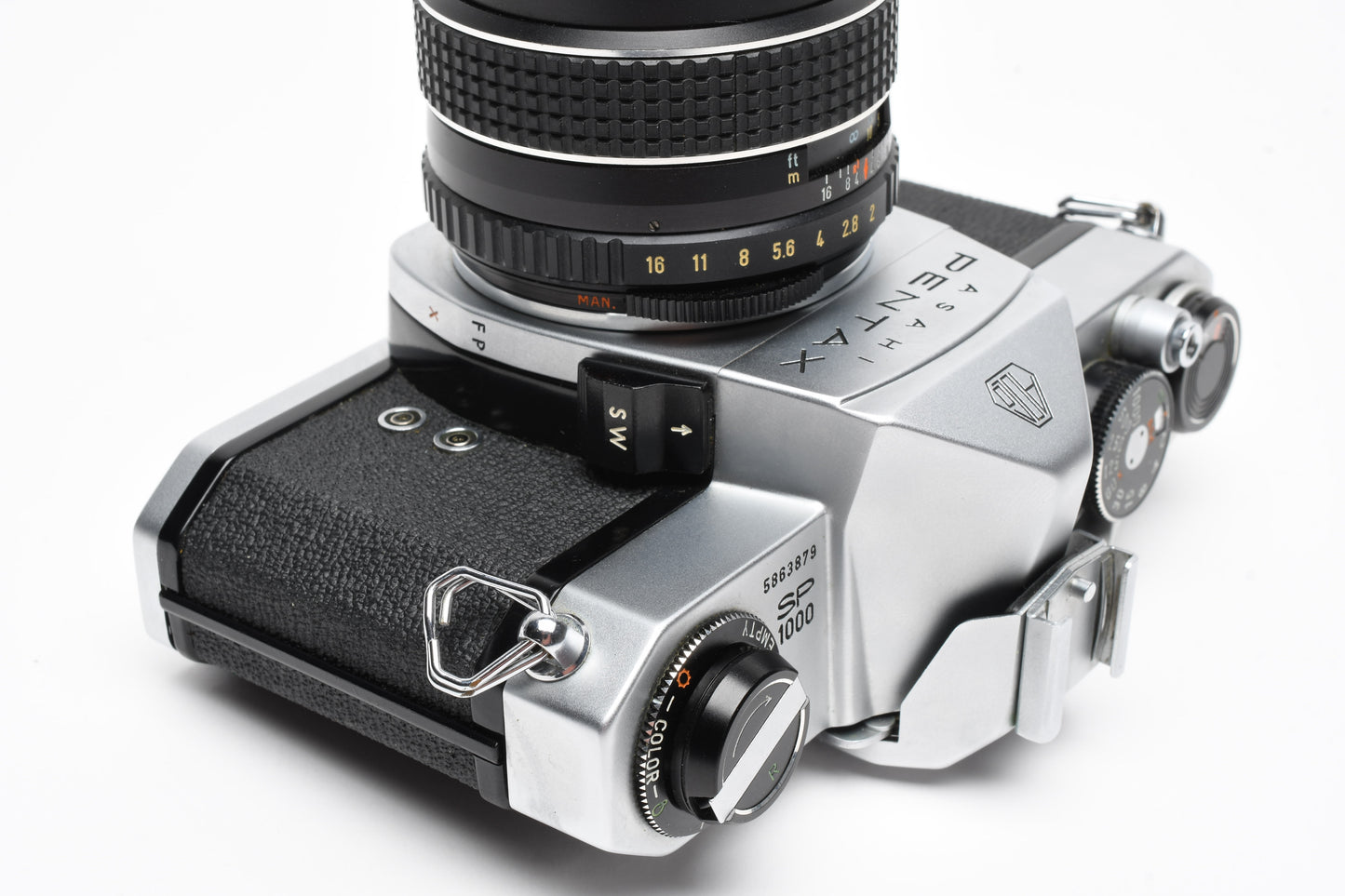 Pentax SP 1000 35mm SLR w/55mm f2 SMC Takumar Lens, Case, Strap, New Seals!