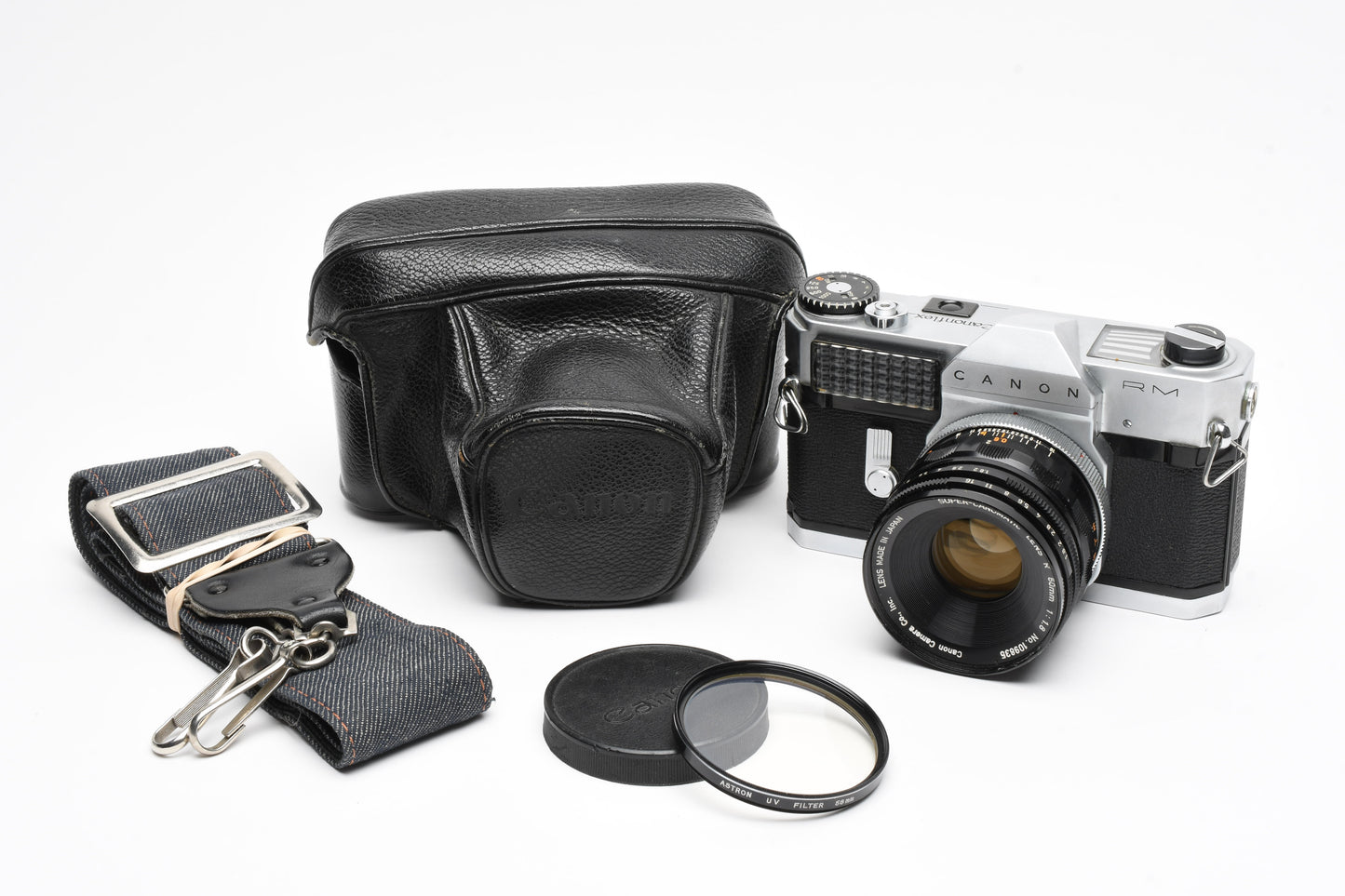 Canon Canonflex RM 35mm SLR w/50mm f1.8 Lens, Strap, Case, UV, New Seals!