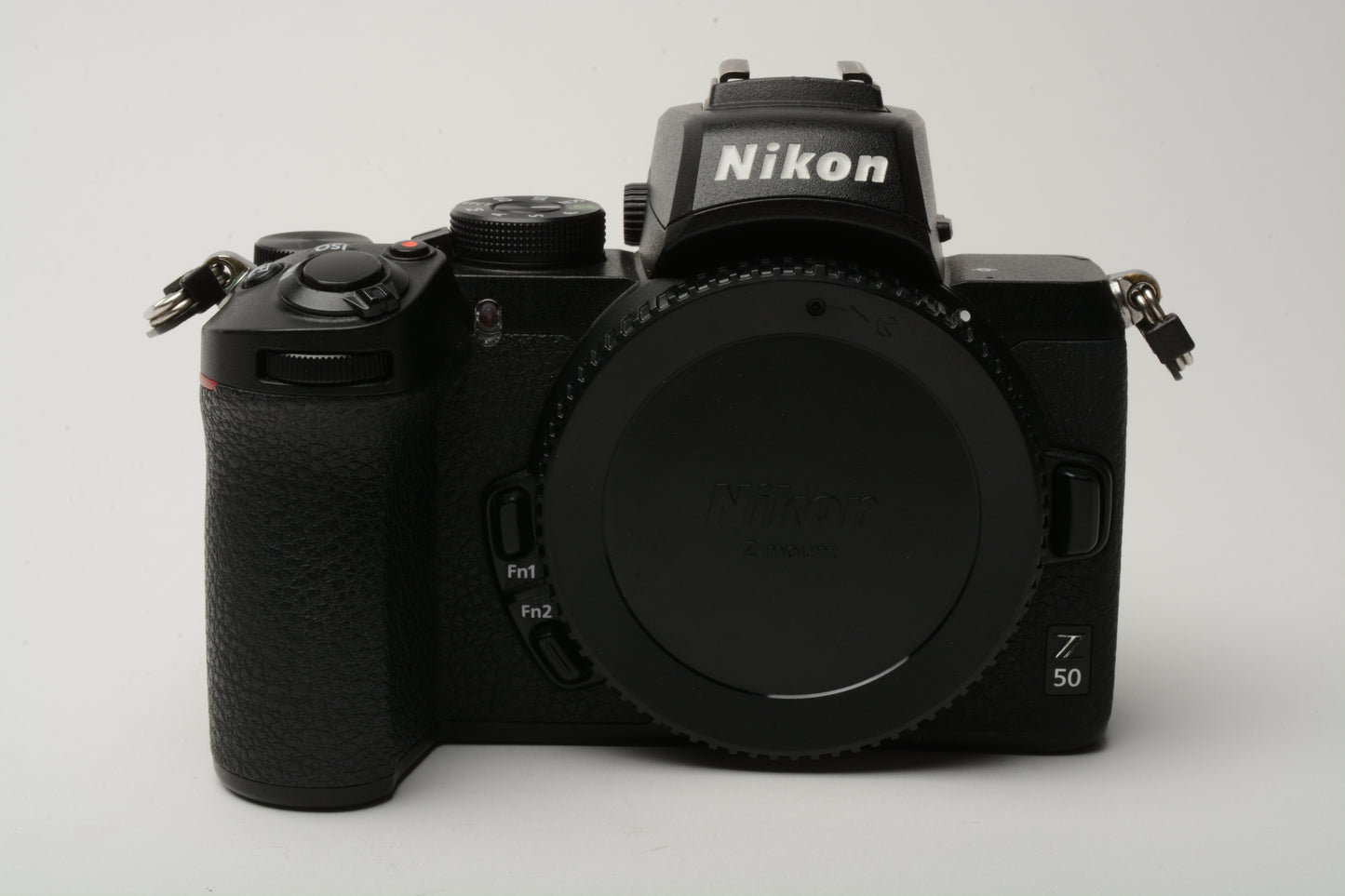 Nikon Z50 Mirrorless Body, Nikon battery, dual charger, strap, 17k acts