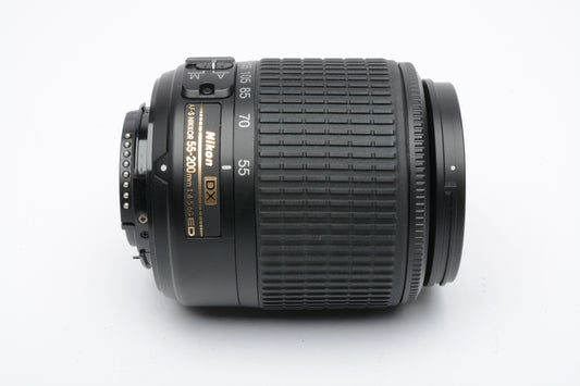 New boxed Nikon AF-S DX zoom Nikkor 55-200mm f4-5.6G ED lens