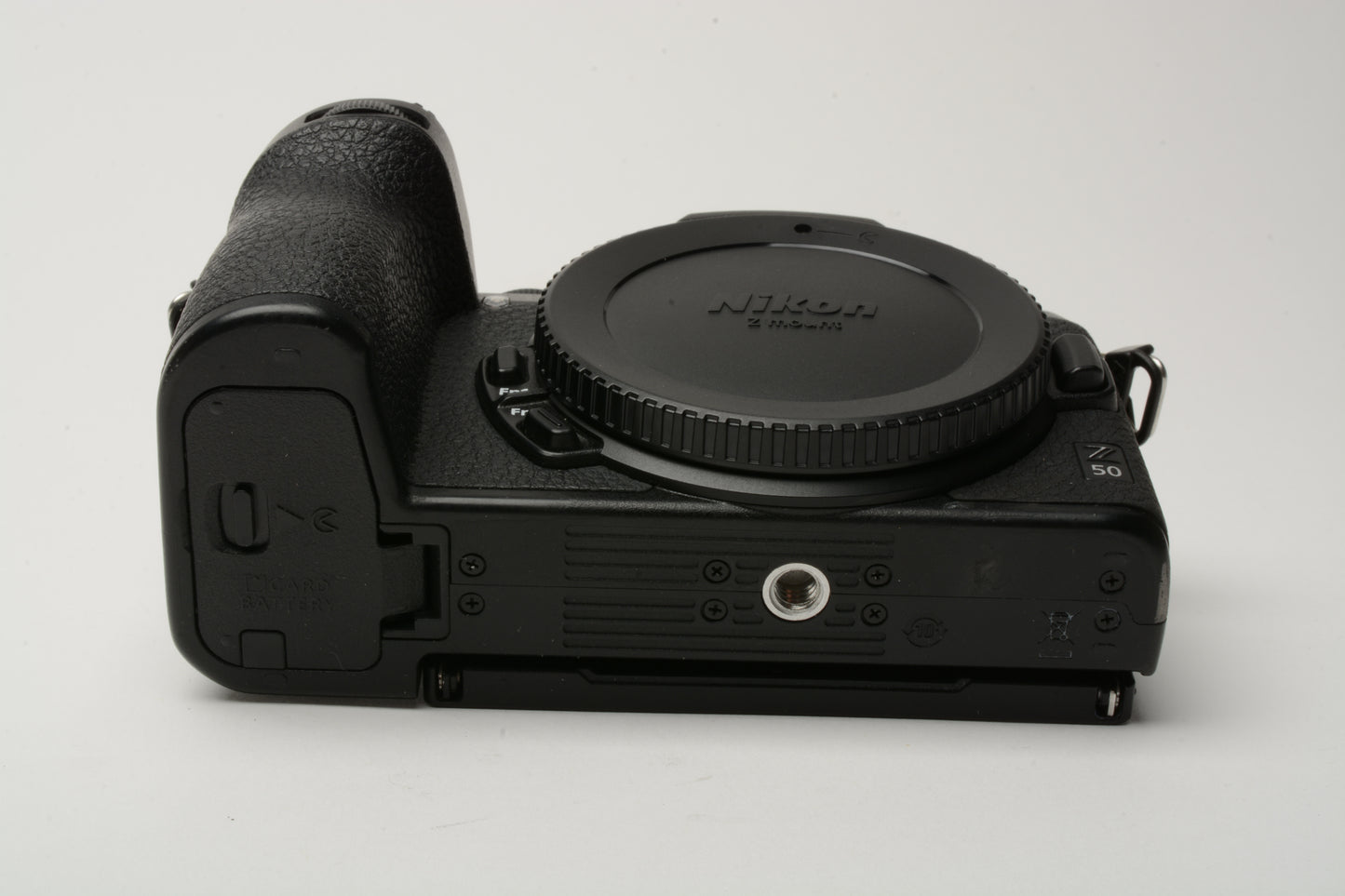 Nikon Z50 Mirrorless Body, Nikon battery, dual charger, strap, 17k acts