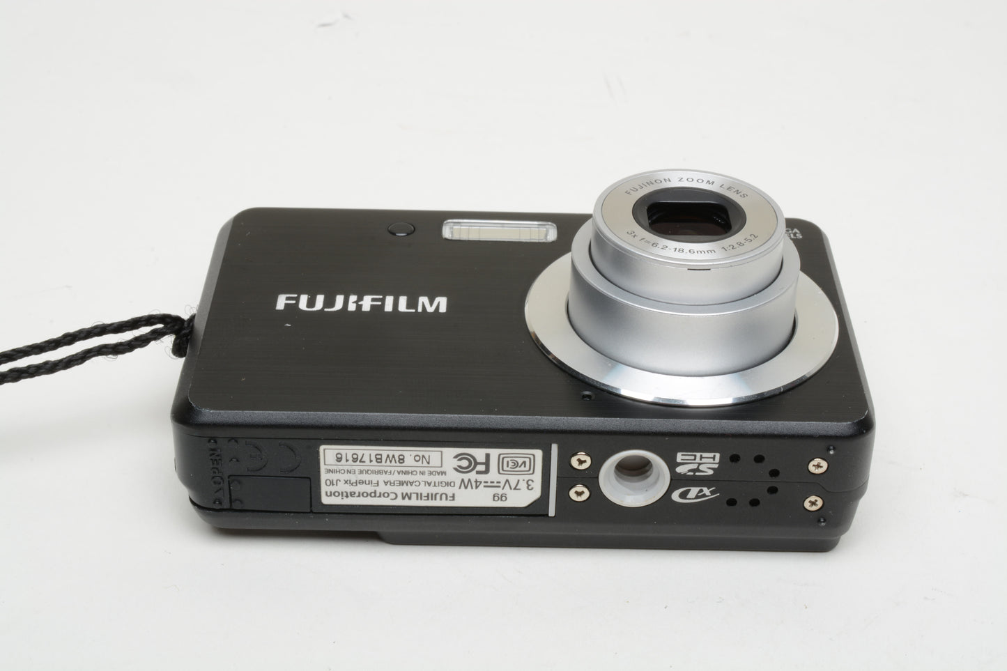 Fujifilm J10 8.2MP Digital Point&Shoot camera, batt+charger+case+strap+16GB SD card