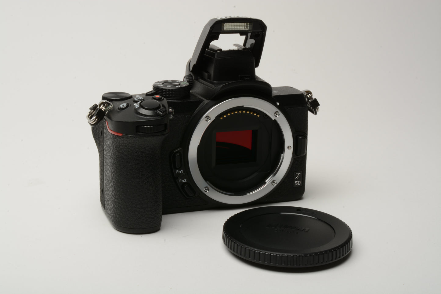 Nikon Z50 Mirrorless Body, Nikon battery, dual charger, strap, 17k acts