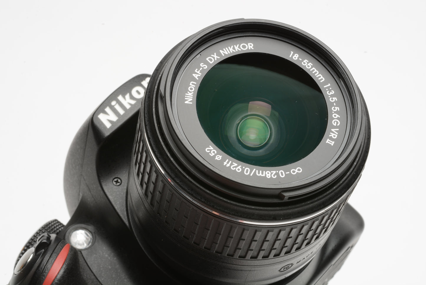 Nikon D3200 DSLR w/18-55mm f3.5-5.6G II VR zoom lens, batt+charger+strap 16K Acts