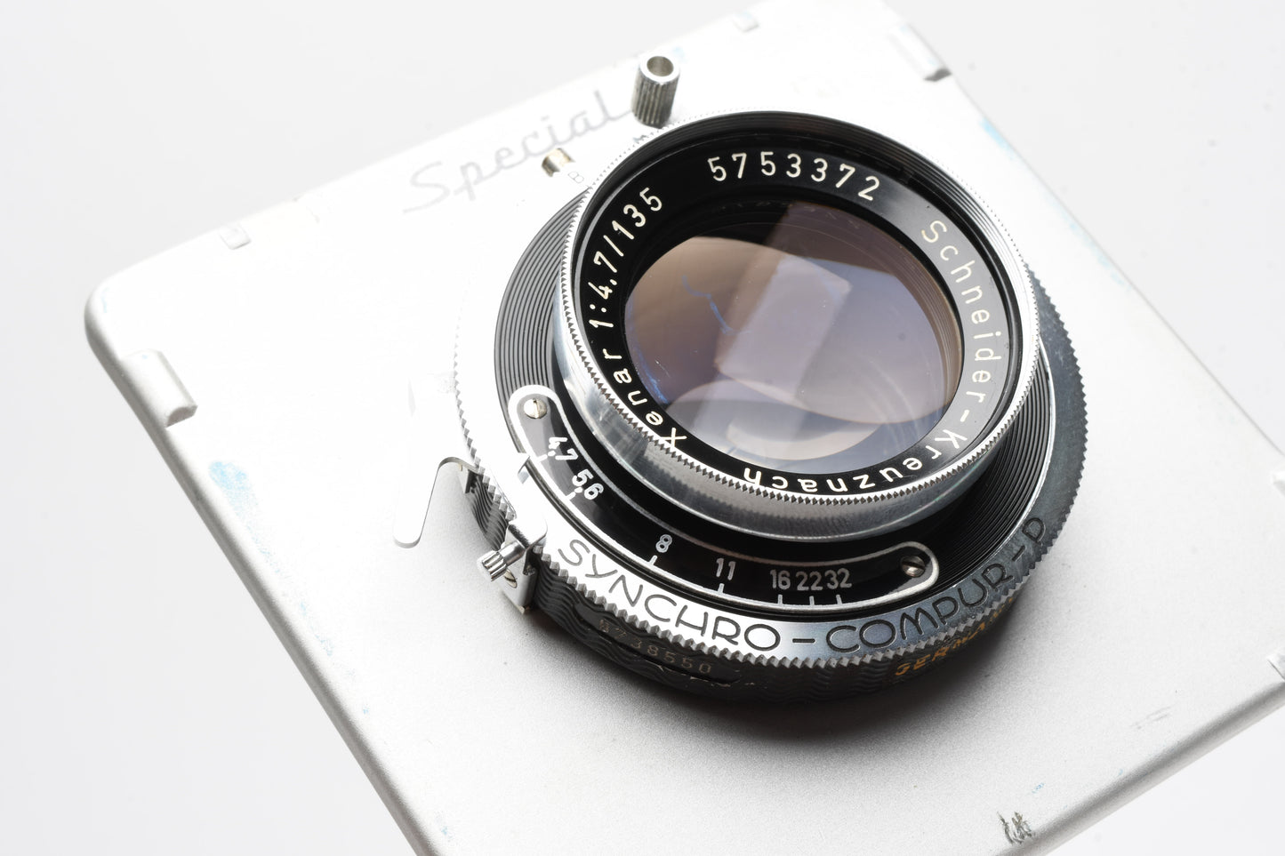 Schneider Xenar 135mm f4.7 Large format lens w/ 3.5" square board, Tested, Great