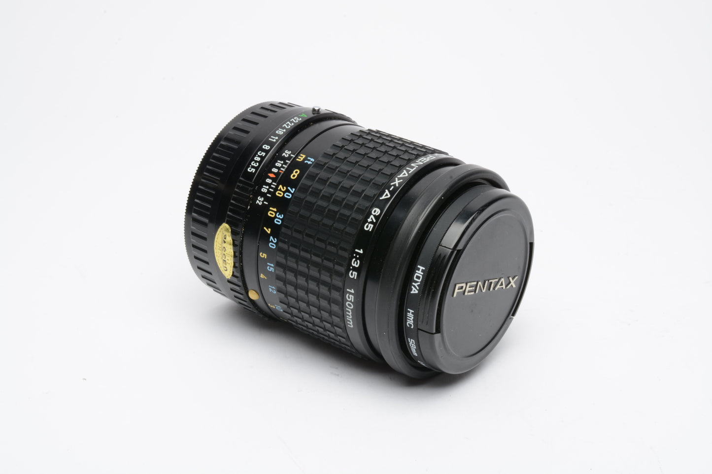 Pentax SMC 645 Pentax-A 150mm f3.5, UV, Caps, Mint-