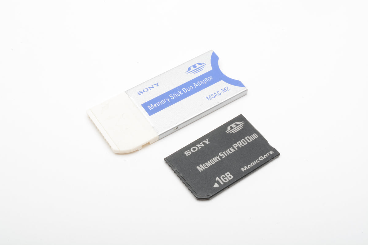 Sony Memory Stick Duo Adapter MSAC-M2 w/1GB ProDuo Card, Genuine