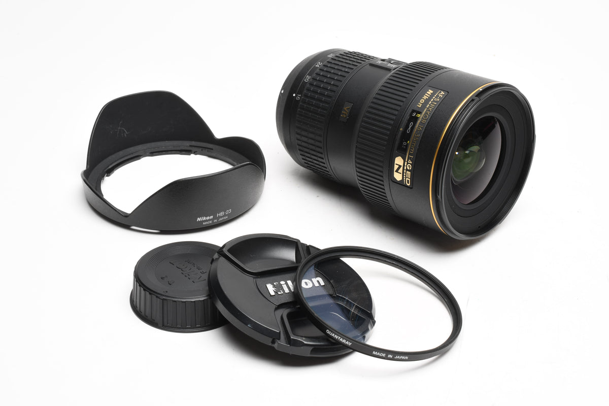 Nikon AF-S Nikkor 16-35mm f4G ED VR, Hood, UV, USA, Mint-