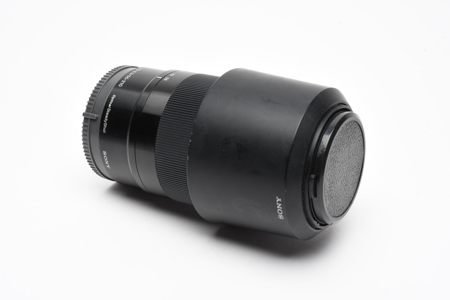 Sony 55-210mm f4.5-6.3 E OSS zoom lens (Black), Hood, UV, Nice!