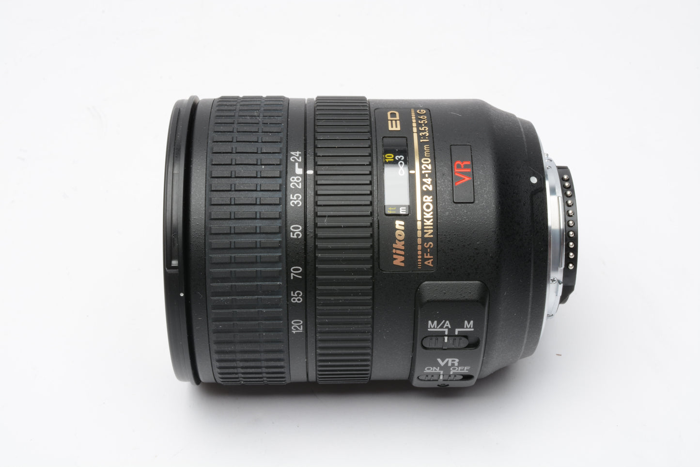 Nikon AF-S Nikkor 24-120mm F3.5-5.6G VR ED IF SWM Lens, Hood+Caps+B+W UV Mint