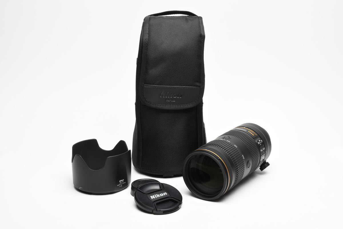 Nikon AF-S Nikkor 70-200mm F2.8E FL ED VR N SWM IF, hood+caps+case