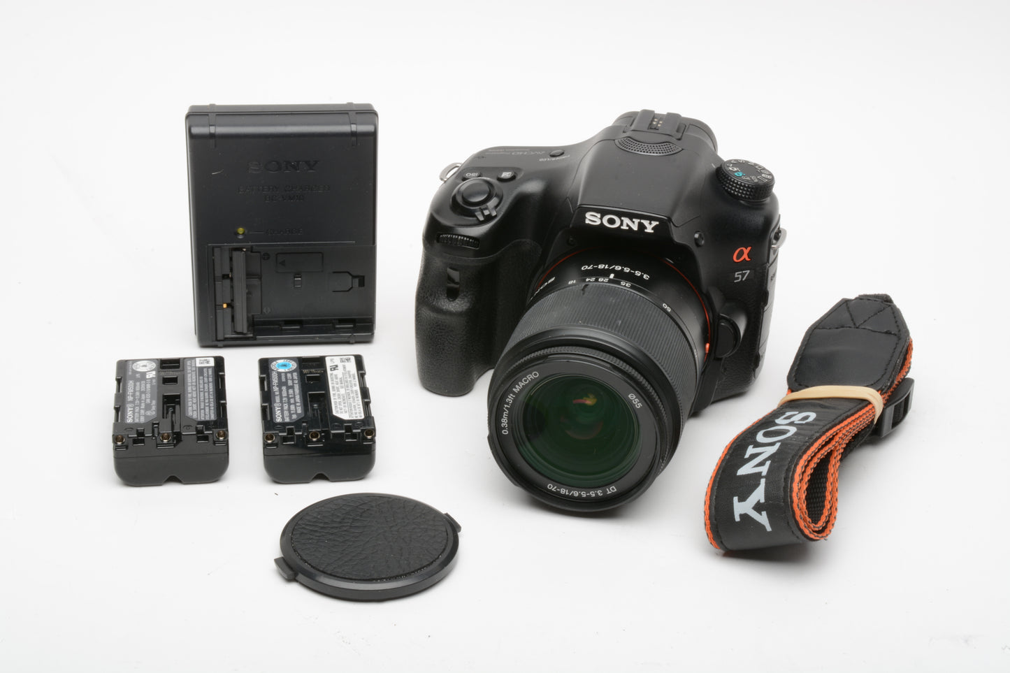 Sony Alpha A57 16.1 DSLR w/18-70mm Zoom Lens, 2batts, charger, Only 15K Acts