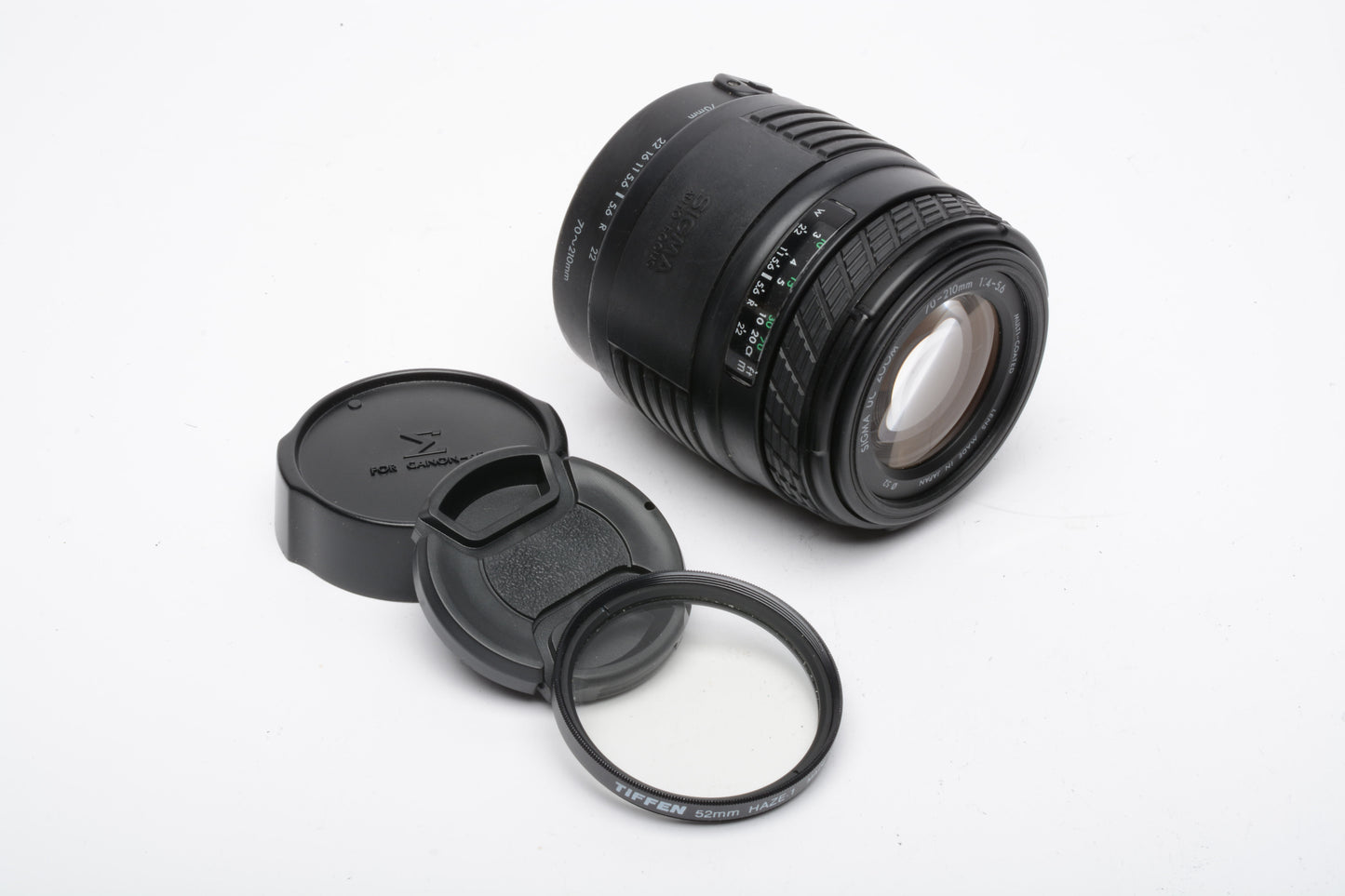 Sigma AF 70-210mm f4-5.6 UC zoom lens for Canon EF Mount, Caps + UV