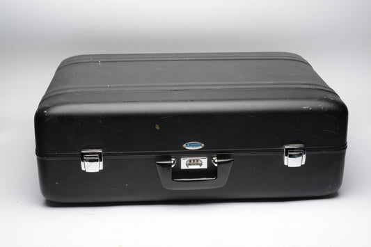 Zero Halliburton Aluminum Black camera case ~24”x18”x 8”, Nice, Cut foam