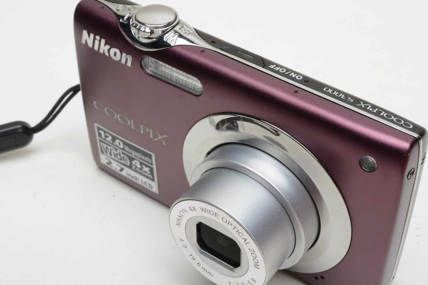 Nikon Coolpix S3000 12MP Digital Point&Shoot camera (Plum) , tested, great