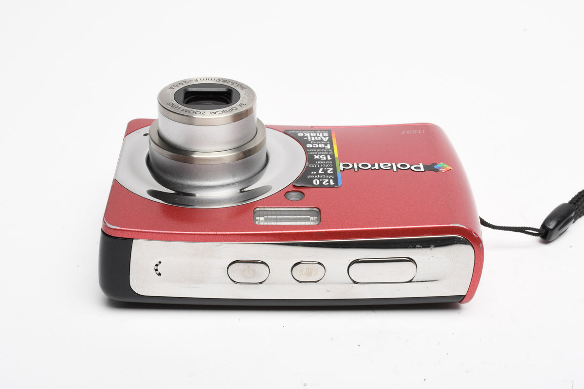 Polaroid i1237 12MP Digital Point&Shoot camera (Red), Strap, Great!