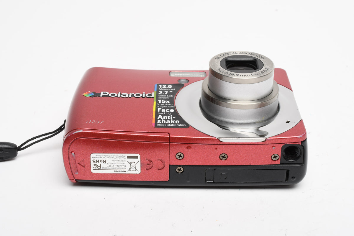 Polaroid i1237 12MP Digital Point&Shoot camera (Red), Strap, Great!