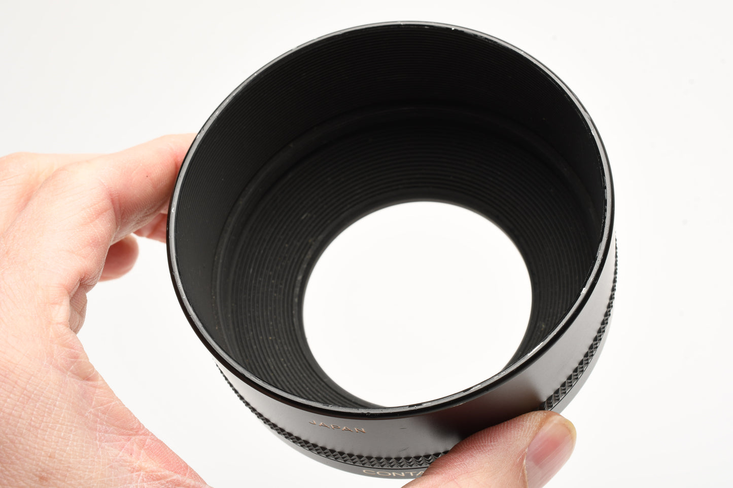 Contax Metal Lens Hood 4 w/55/86 Ring adapter, clean