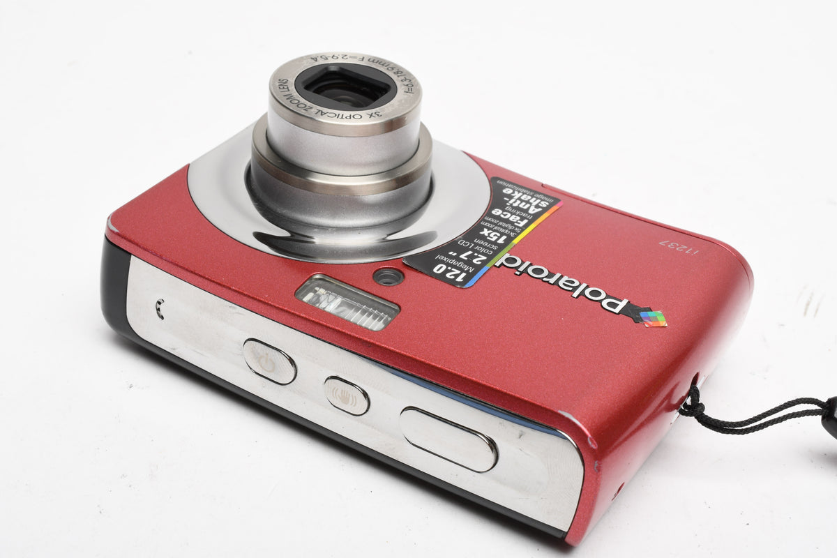 Polaroid i1237 12MP Digital Point&Shoot camera (Red), Strap, Great!