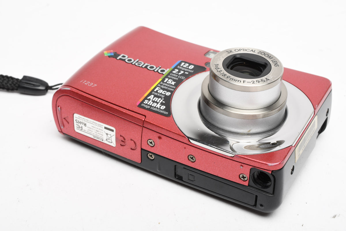 Polaroid i1237 12MP Digital Point&Shoot camera (Red), Strap, Great!