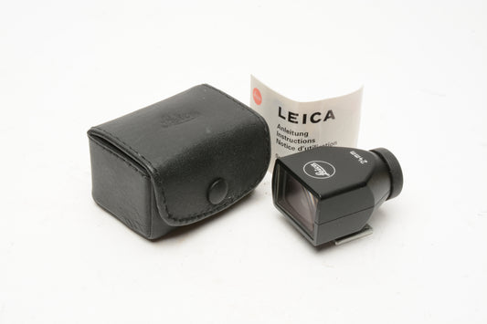 Leica M 24mm Metal Black Viewfinder 12026 w/Case, Mint-