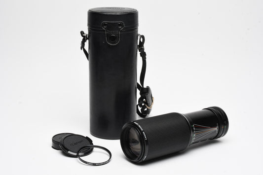 Canon 100-300mm f5.6 FD Zoom Lens, Case, Skylight Filter, Clean!