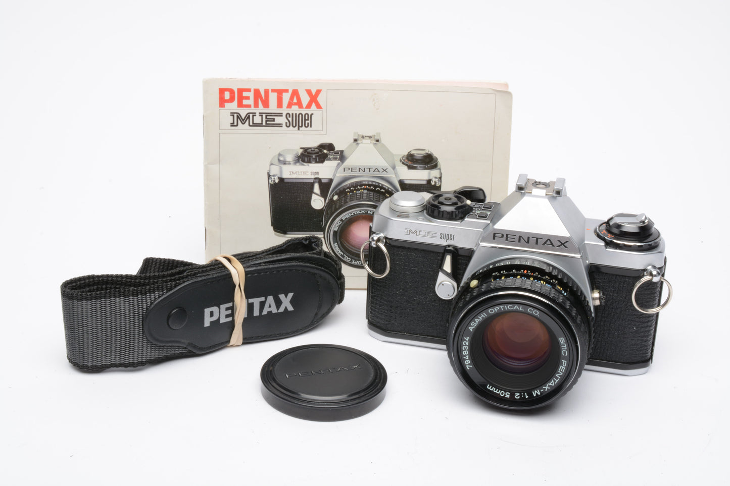 Pentax ME Super 35mm SLR Camera w/50mm f/2 lens, Strap, Manual, Tested