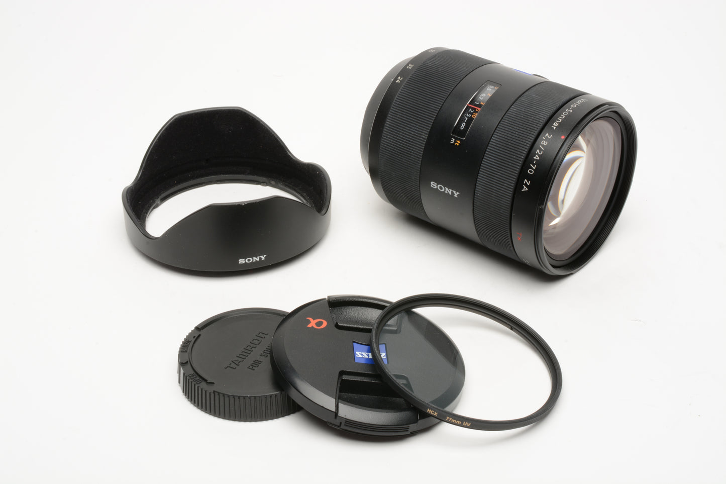 Sony Zeiss 24-70mm f2.8 ZA T* zoom SAL2470Z A-Mount, sharp! w/hood+UV
