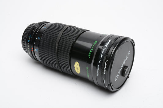 Quantaray 28-210mm f3.8-5.6 macro zoom lens for Pentax PK +UV & Pola filters!