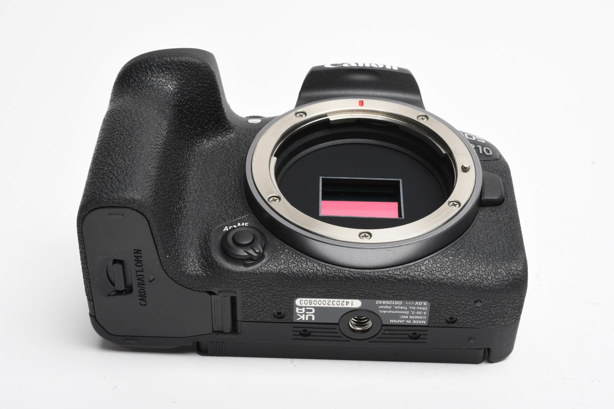 Canon EOS R10 Mirrorless Body w/Canon battery, charger, strap, ≤15,000 Acts