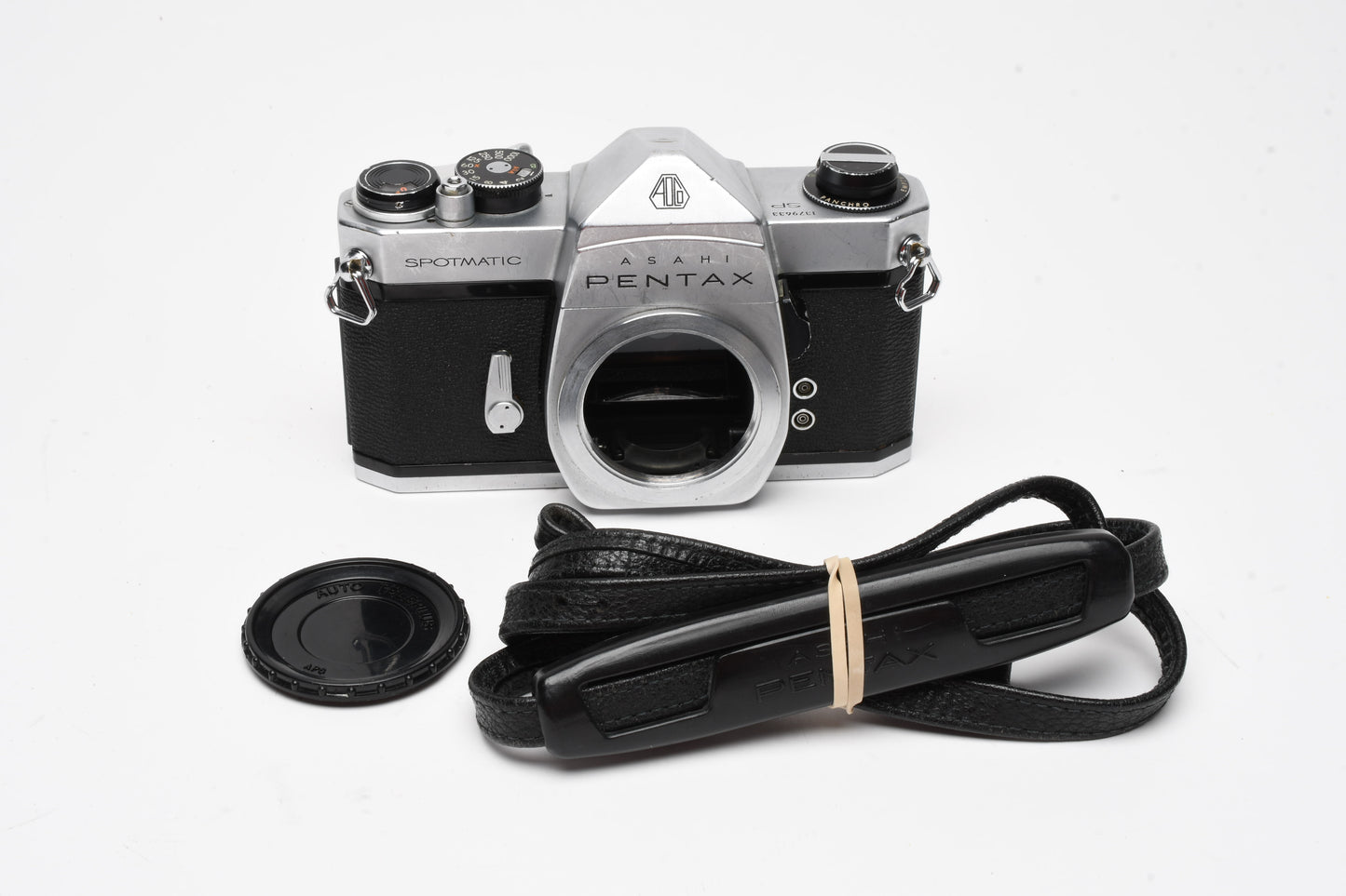 Pentax Spotmatic SP 1000 35mm SLR w/ cap, strap, new seals *FOR PARTS/REPAIR