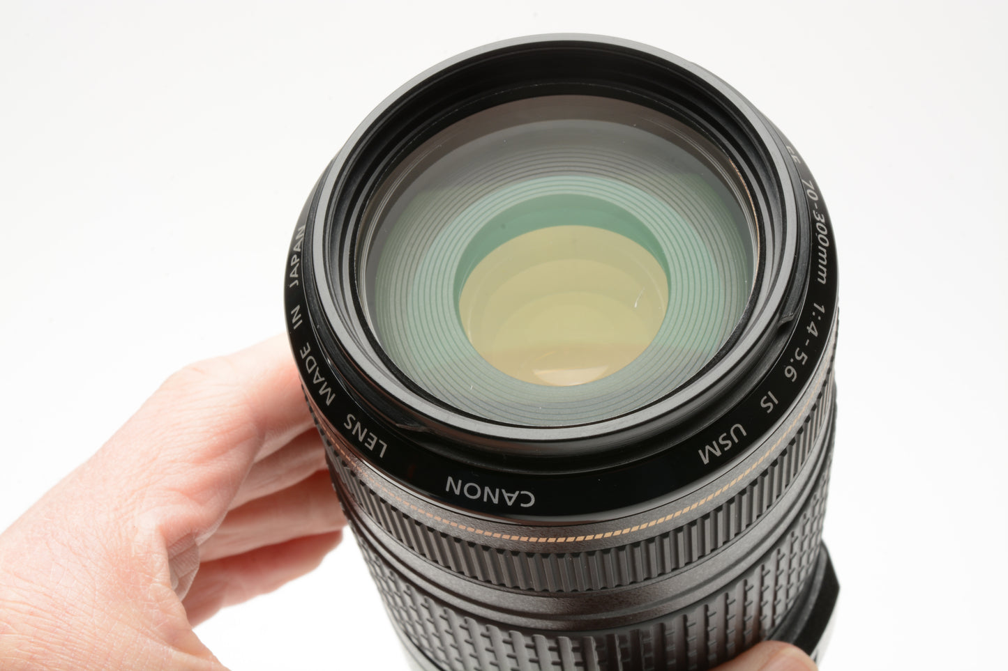 Canon EF 70-300mm f4-5.6 IS USM zoom lens, caps, hood, box, Mint-