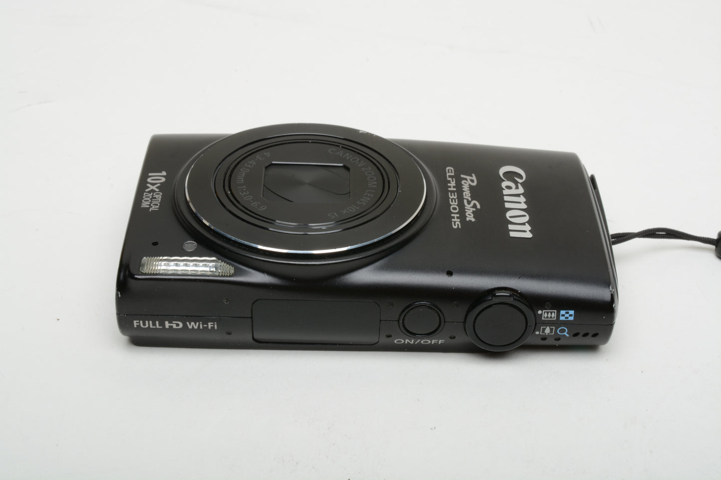 Canon Power Shot ELPH 330 HS 12.1MP Digital Point&Shoot, Works, scratched lens - Parts