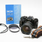 Ricoh XR-P 35mm SLR w/Access 35-70mm zoom lens, manual, strap, tested, great!