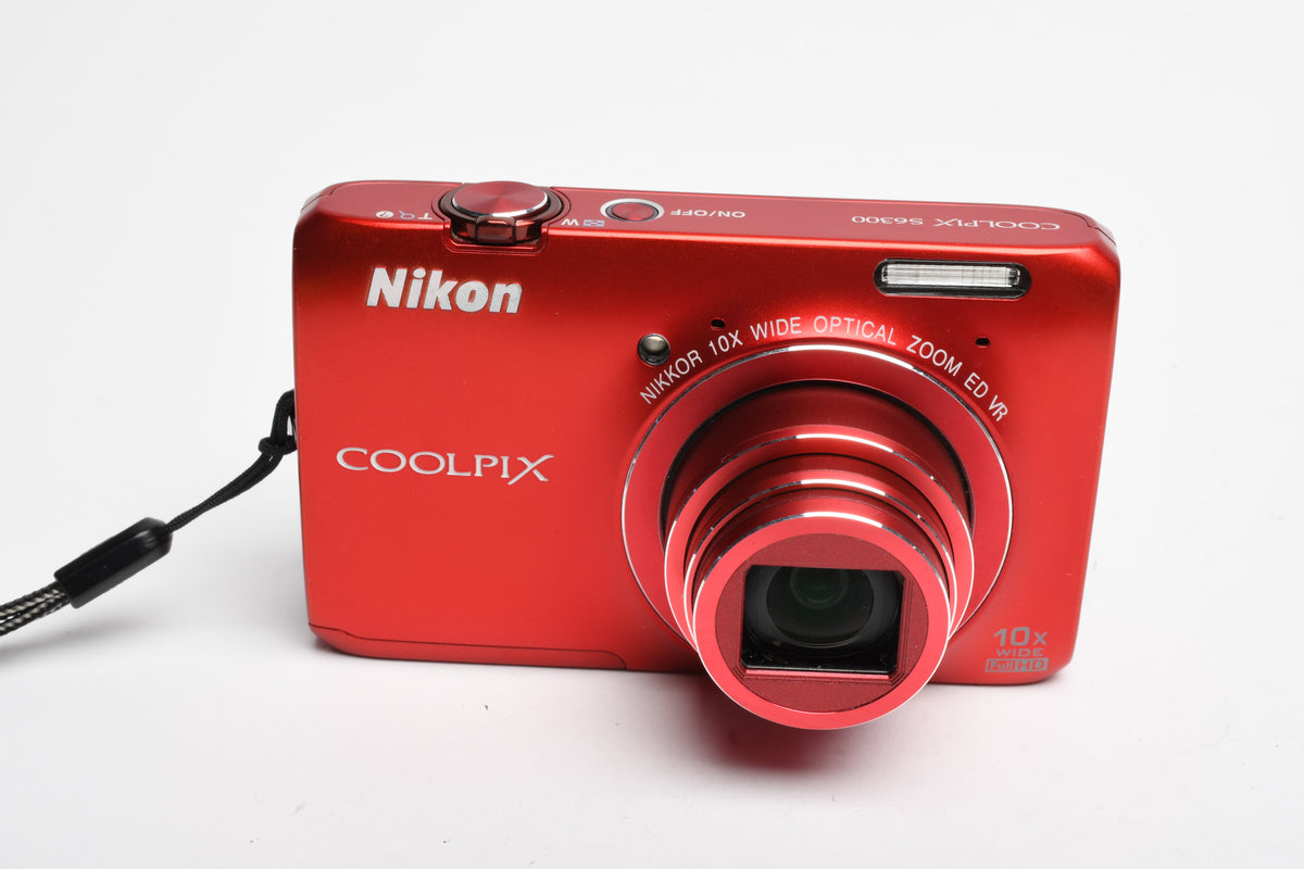Nikon Coolpix S6300 16MP Digital Point&Shoot (Red), Batt+Charger, Great