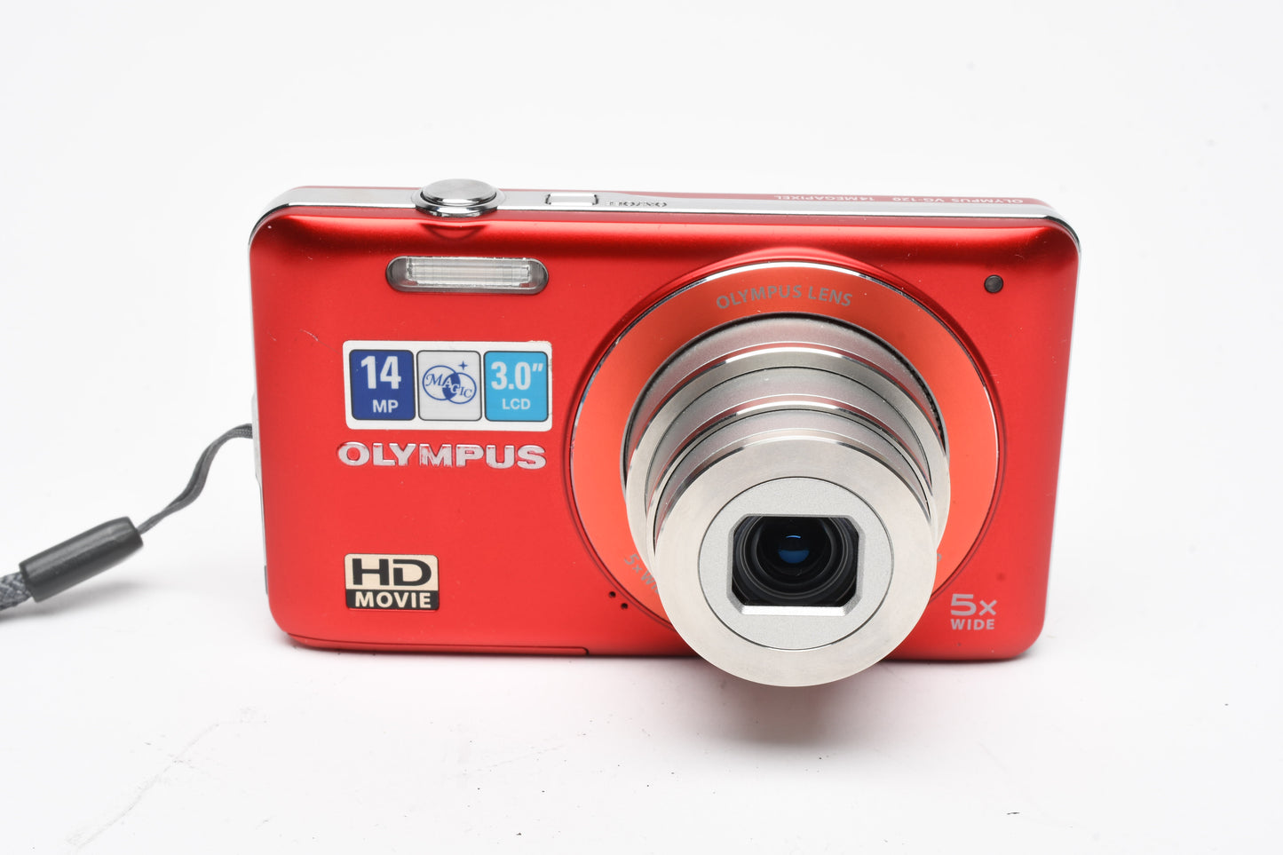 Olympus VG-120 14MP Digital Point&Shoot w/2GB SD, Batt+charger (Red), Boxed