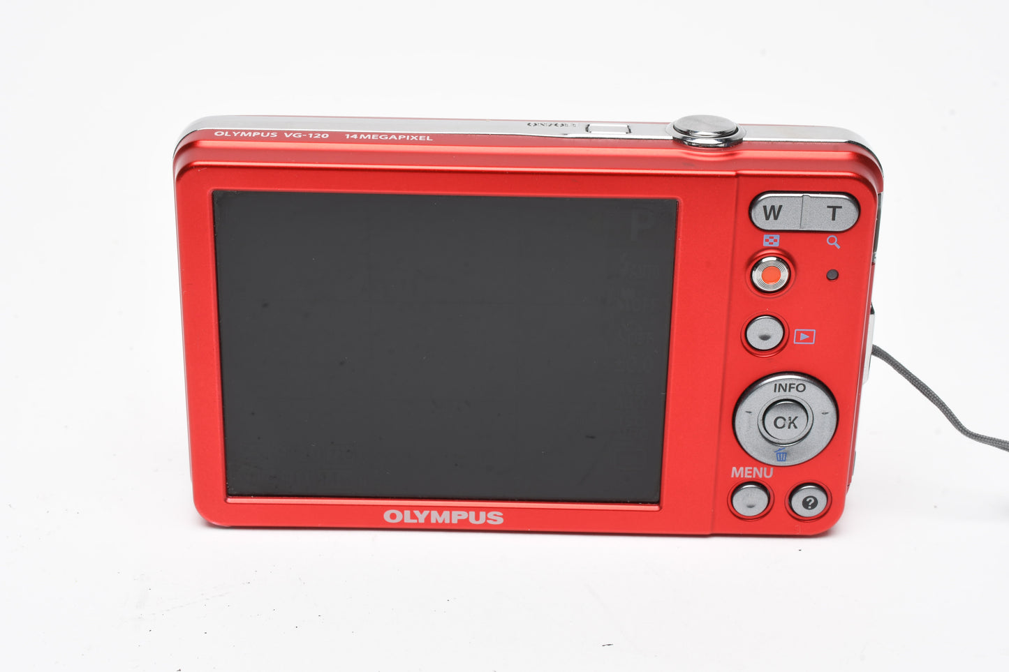 Olympus VG-120 14MP Digital Point&Shoot w/2GB SD, Batt+charger (Red), Boxed