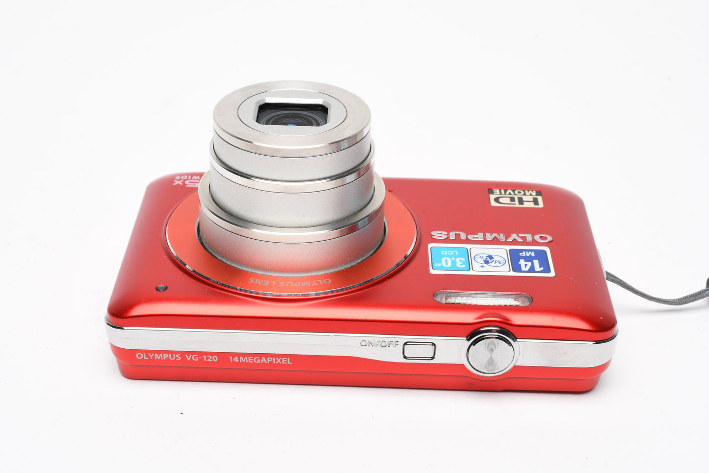 Olympus VG-120 14MP Digital Point&Shoot w/2GB SD, Batt+charger (Red), Boxed